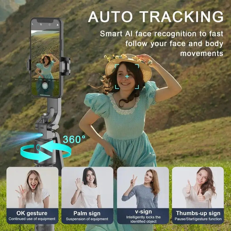 360° Auto Face Tracking Selfie Stick Tripod + Bluetooth Remote Peaceful Pleasures Health and Wellness