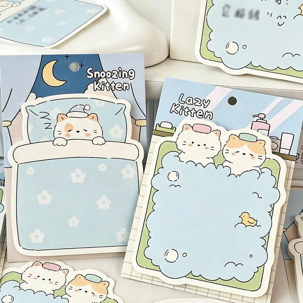 Cute Cat Illustration Sticky Notes Time Paradise Series