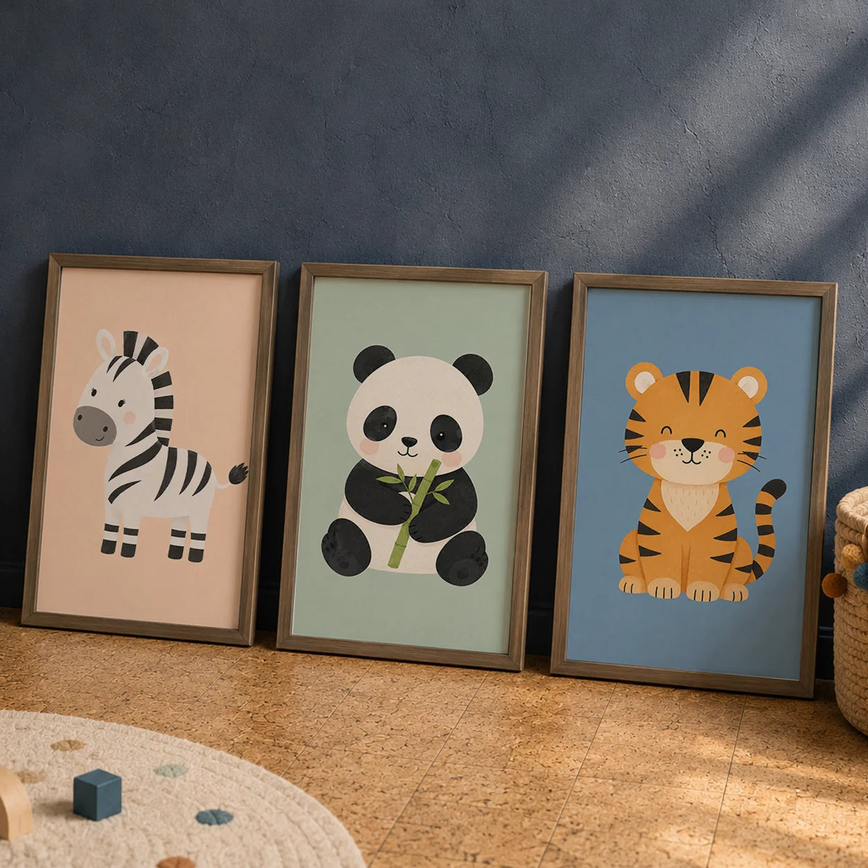 Nursery Animal Wall Art Cute Cartoon Safari Canvas Poster Prints For Baby Kids Bedroom Decor Peaceful Pleasures Health and Wellness