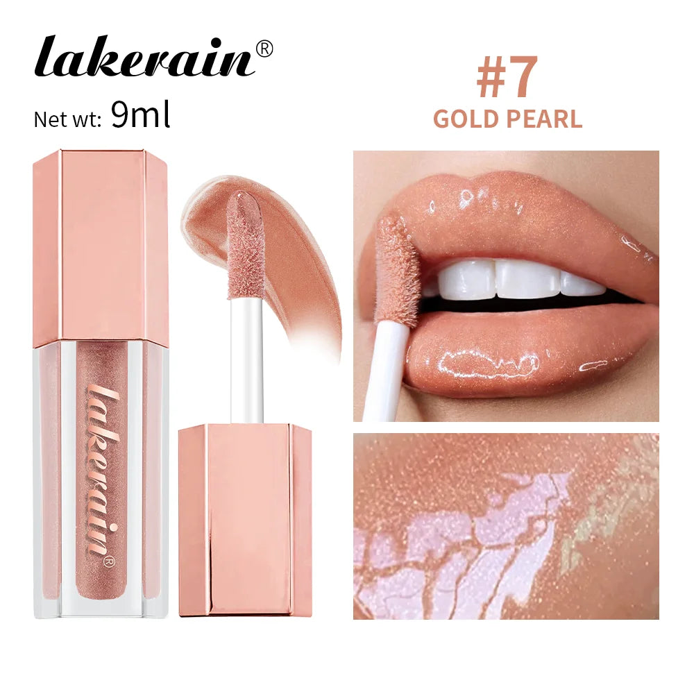 NEW Glitter Gloss Universal Lip Luminizer 8 Colors Makeup Lip Gloss Non-sticky Moisturizing Plumper Long Lasting Glitter Liquid Peaceful Pleasures Health and Wellness 7 gold pearl