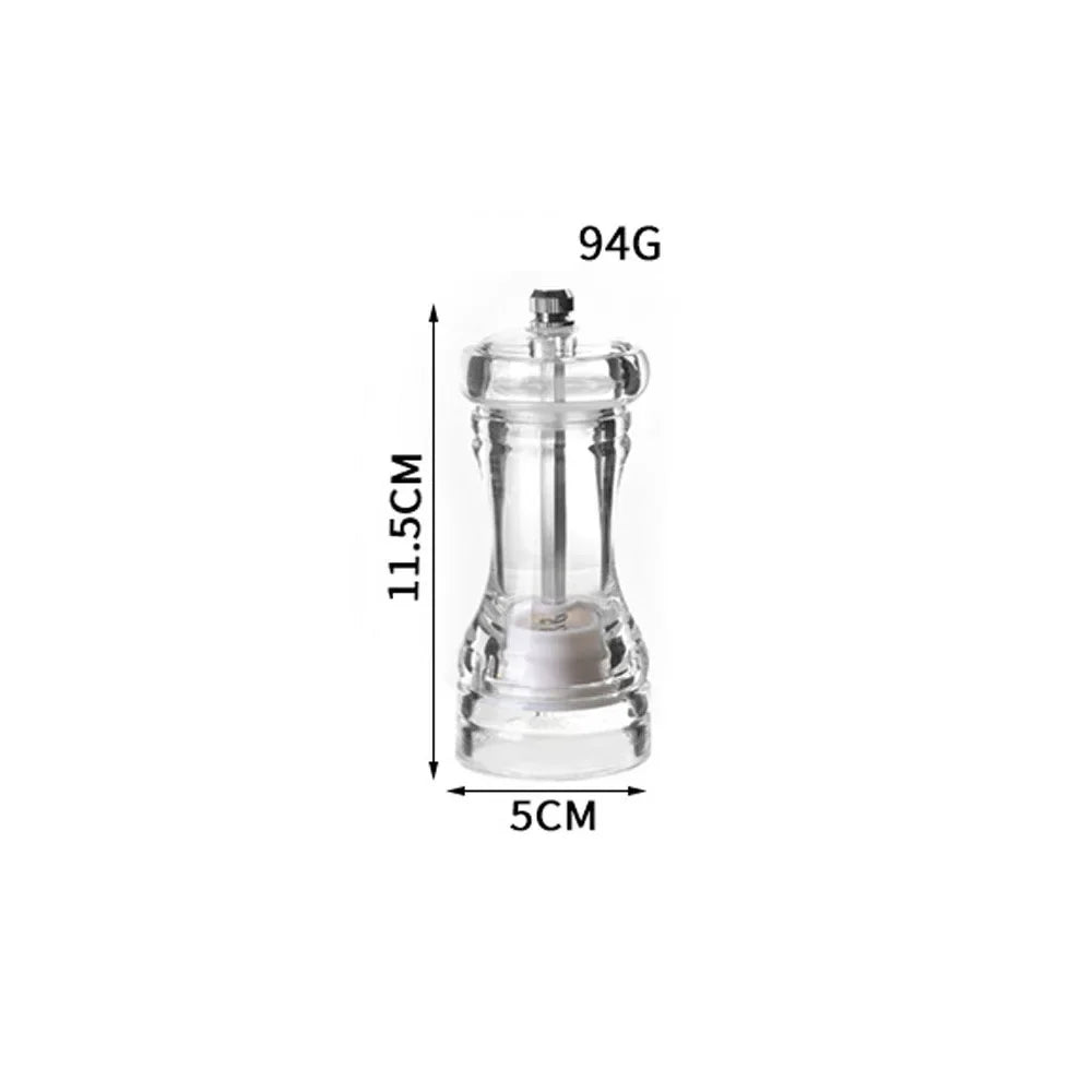 New Acrylic Grinder Transparent Pepper Grinder Manual Pepper Grinder Ceramic Core Multi Purpose Seasoning Bottle Kitchen Tools Peaceful Pleasures Health and Wellness 4 inch