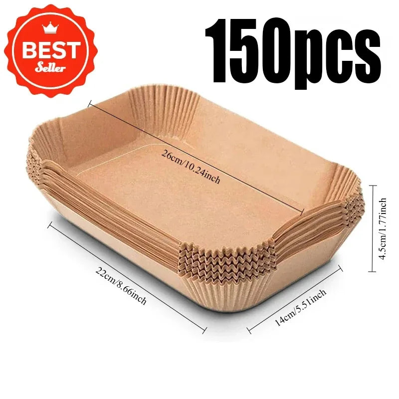 Extra Large Rectangular Paper Air Fryer Liners – Non-Stick