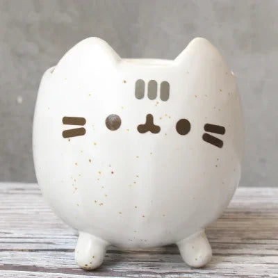 Cute Cat Ceramic Succulent Pot | Animal Planter Gift