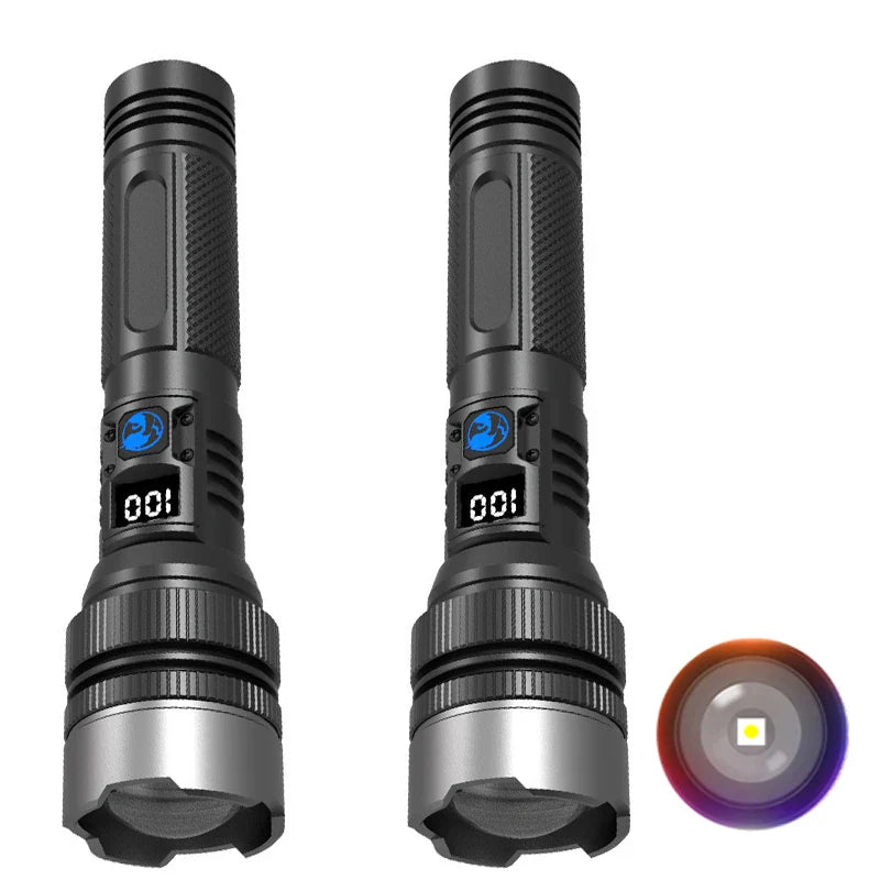 KDULIT LED Zoom Flashlight | Type-C Rechargeable & Digital Display