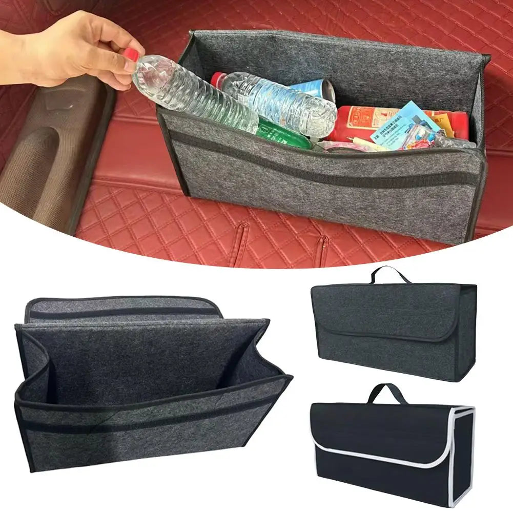 Car Trunk Organizer Storage Box,Large Capacity Felt Storage Bag Portable Foldable Boot Organizer Tool for Car Storage Accessorie Peaceful Pleasures Health and Wellness