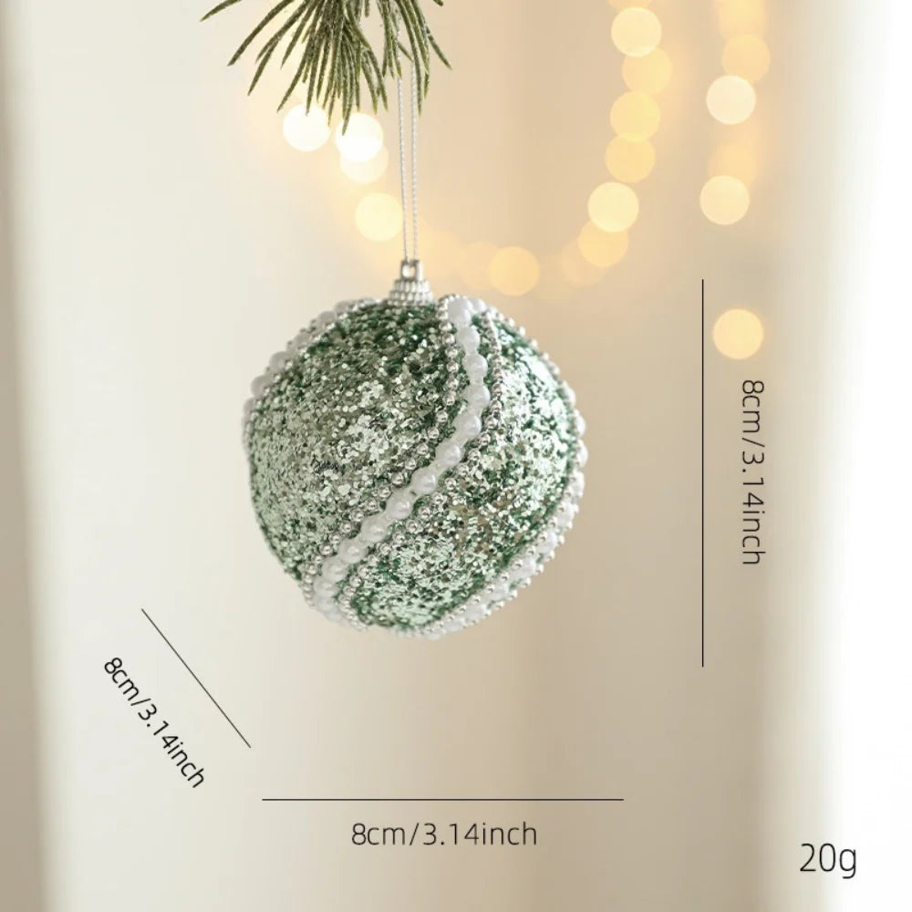 Green Glitter Foam Christmas Ball Ornament | Tree Hanging Decor
