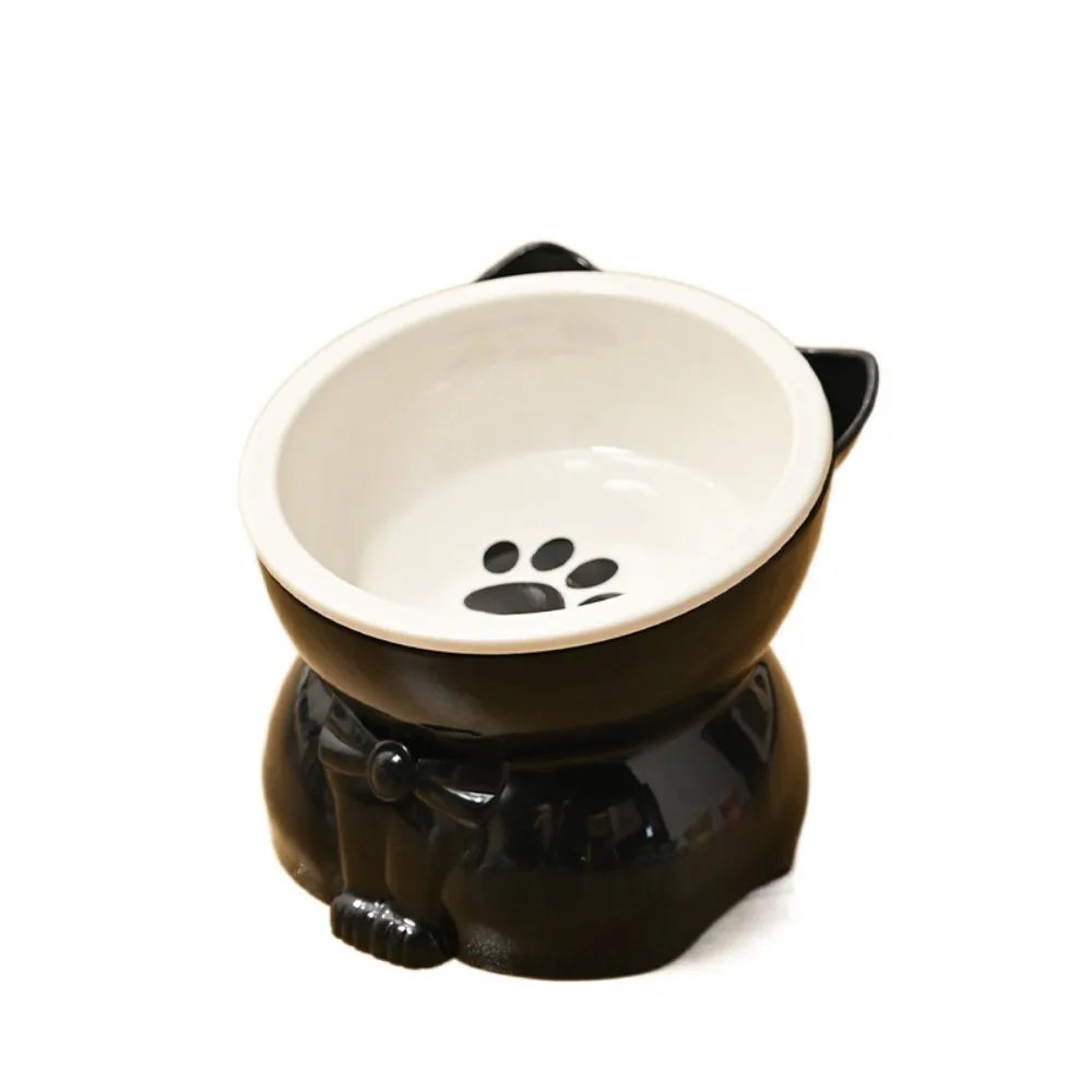 Ceramic Slanted Pet Bowl | Non-Slip Cat & Dog Feeder