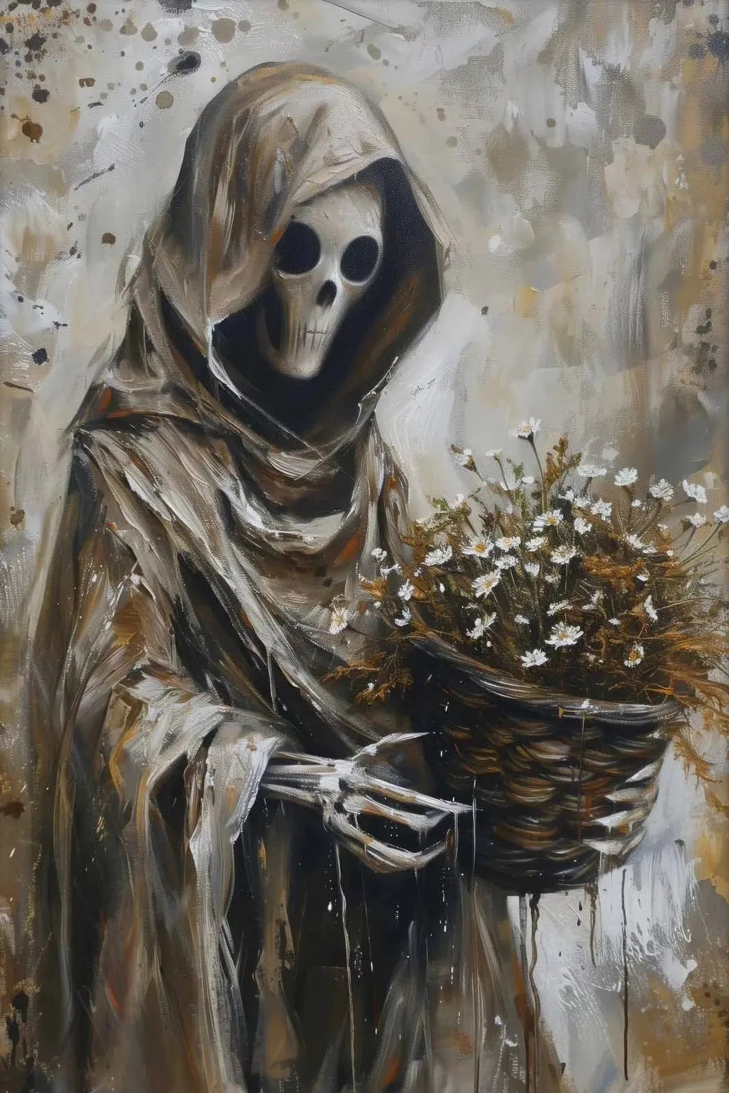 Horror Skeleton Gothic Canvas Poster | Halloween Fantasy Wall Art Gothic Canvas Poster Peaceful Pleasures Health and Wellness ZLH5342 100x150cm No Frame