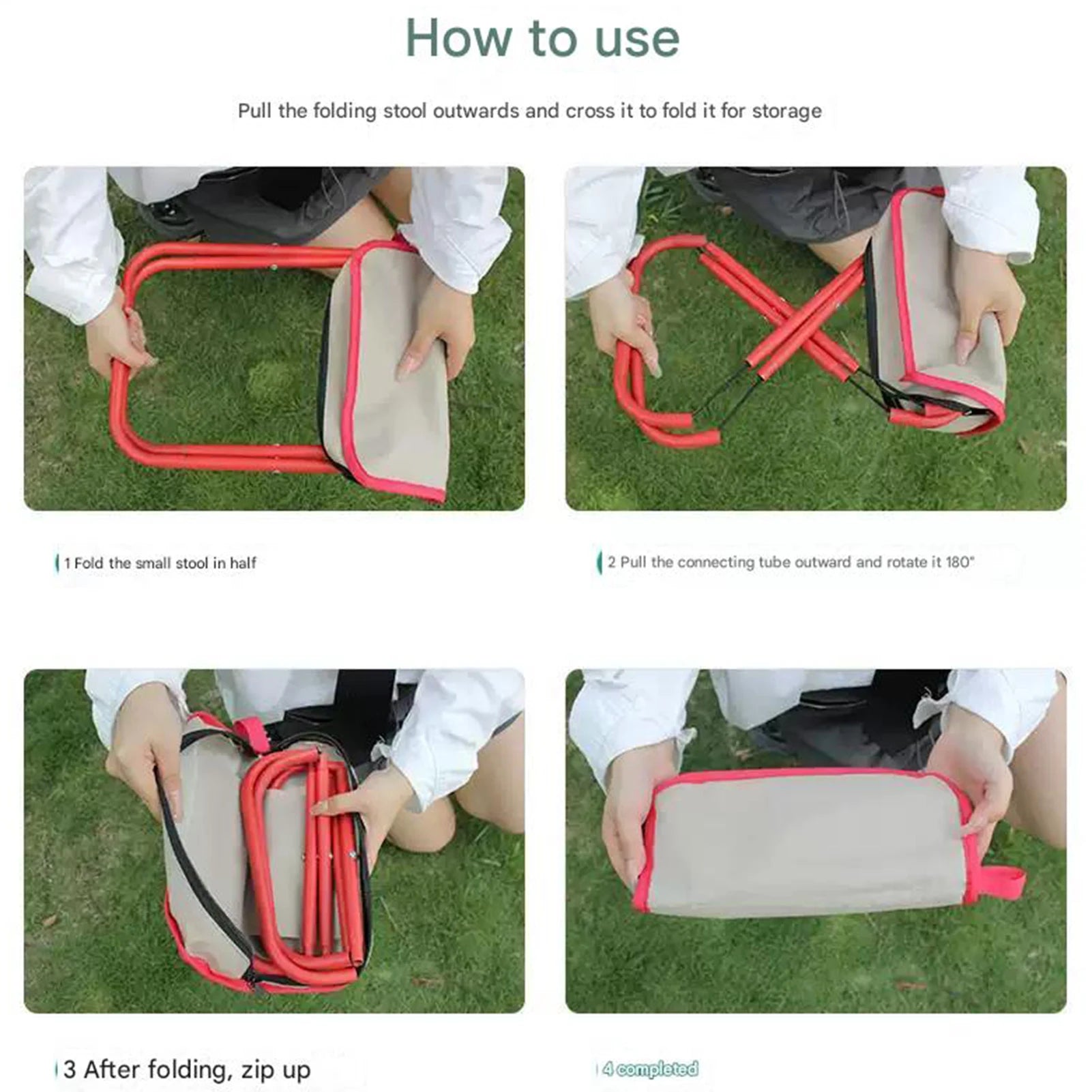Folding Stool Mini Camping Chair Beach Chair with Convenient Carry Storage Bag Suitable for Adults and Children Peaceful Pleasures Health and Wellness