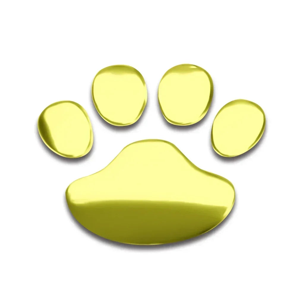 Car Sticker Cool Design Paw 3D Animal Dog Cat Bear Foot Prints Footprint Decal Car Stickers Silver Gold Auto Accessories Peaceful Pleasures Health and Wellness 2pcs 1