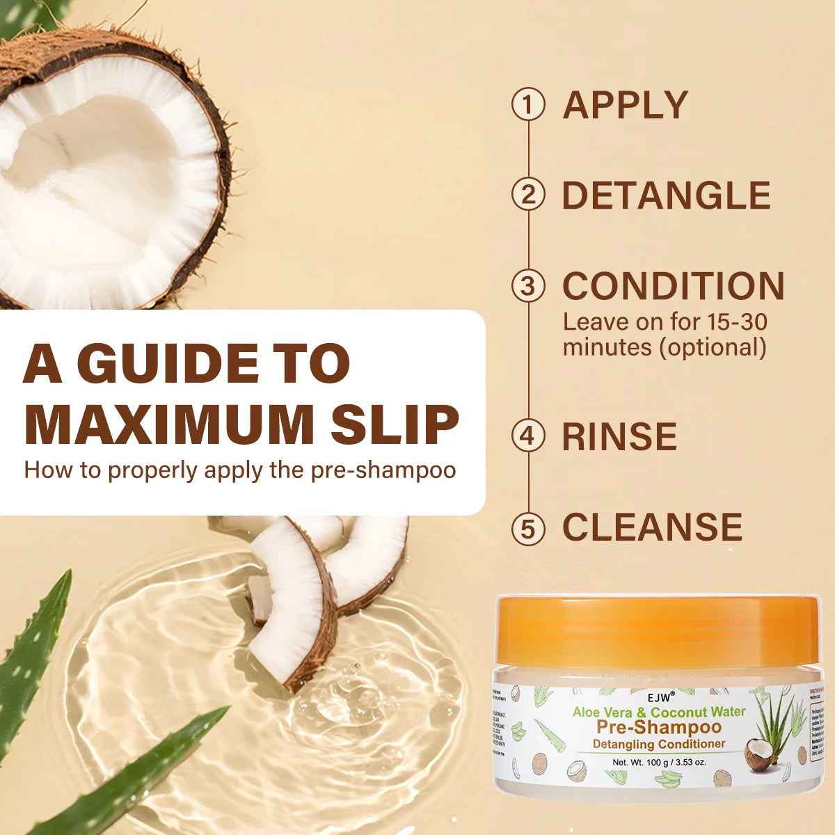 Pre-Shampoo Detangler with Aloe & Coconut | Pre-Poo Treatment
