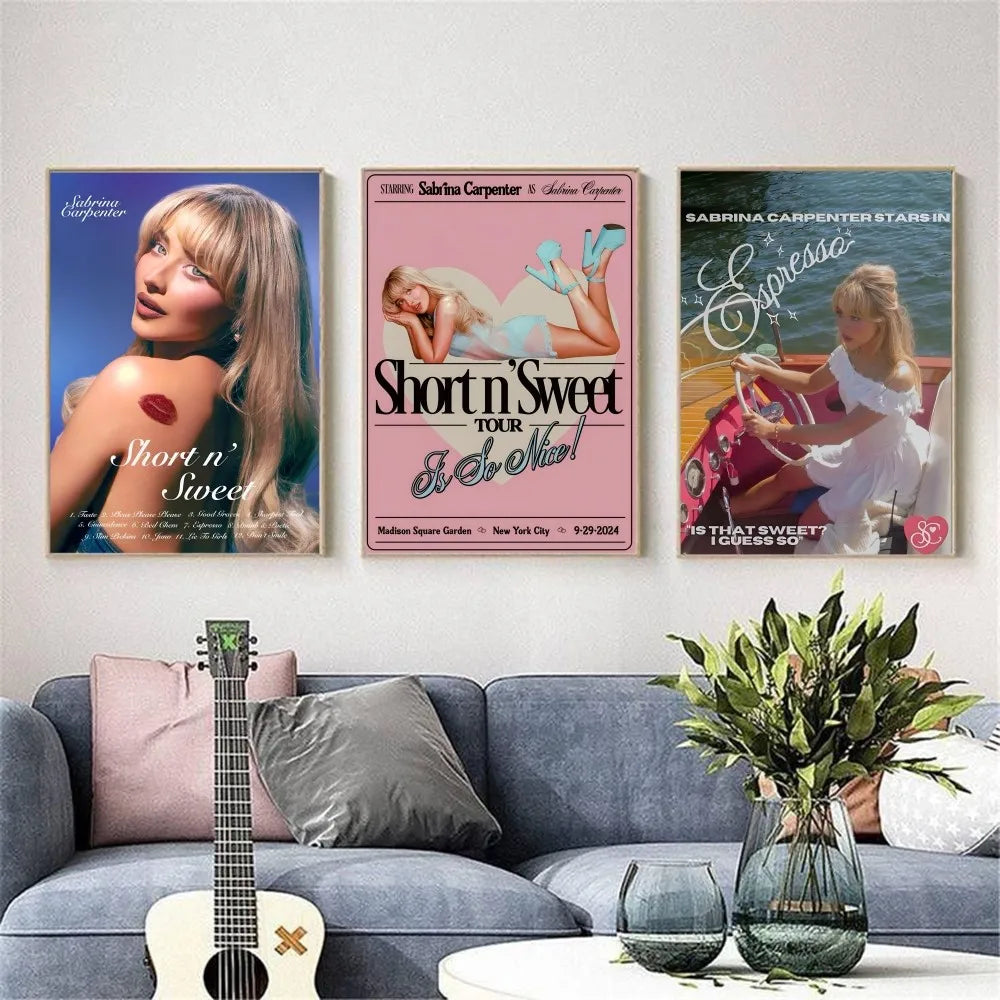 Sabrina Carpenter Portrait Poster – HD Waterproof Wall Art Decor Wall Art Poster Peaceful Pleasures Health and Wellness