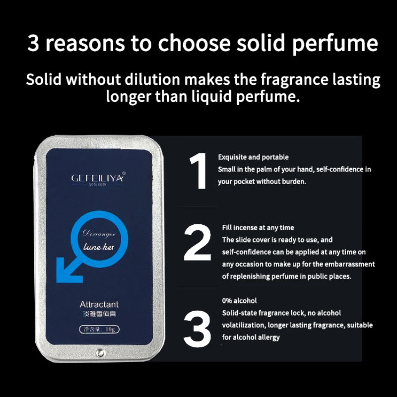 Unisex Pheromone Solid Fragrance Balm | Alcohol-Free 10g