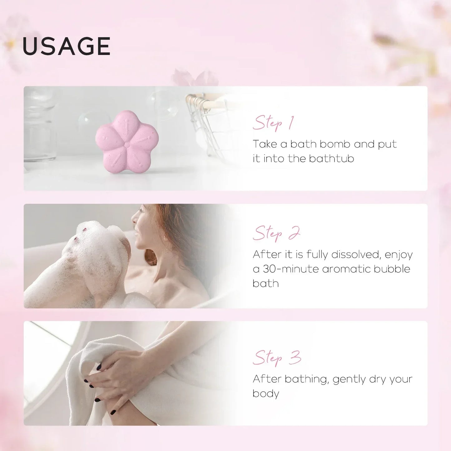 LAIKOU Sakura Bath Bomb – Cleansing & Moisturizing Peaceful Pleasures Health and Wellness
