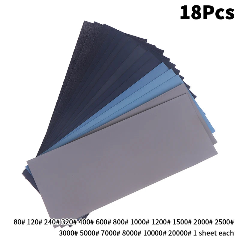 New 5/6/8/10/18/24Pcs Sandpaper Set 2000/2500/3000/5000/7000 Mixed Grits Sand Paper Water/Dry Sanding Paper Abrasive Tool Peaceful Pleasures Health and Wellness A7
