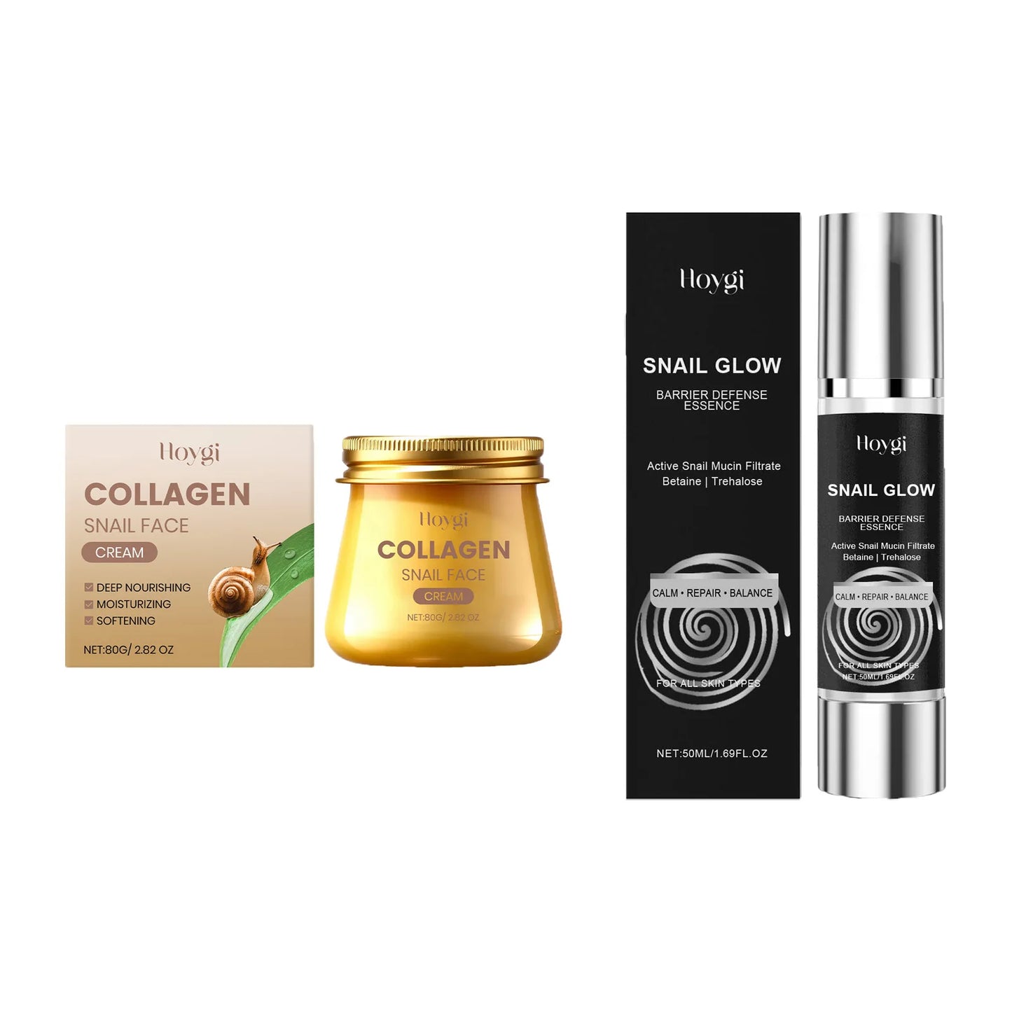 Snail Mucin Skincare Set – Collagen Cream & Hydrating Essence