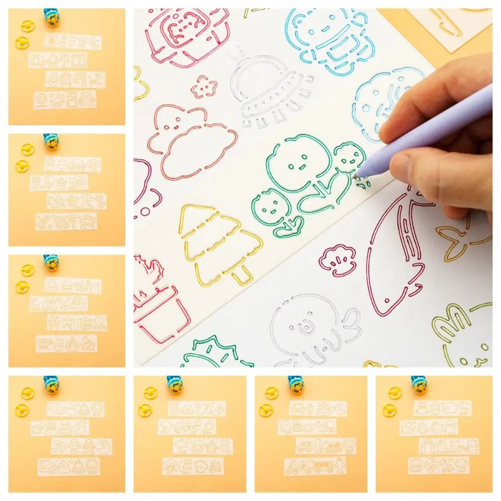 4pcs/set Copying Stencils Hollowed Drawing Templates DIY Craft Decorative Spray Painting Template Handcraft Stamping Peaceful Pleasures Health and Wellness
