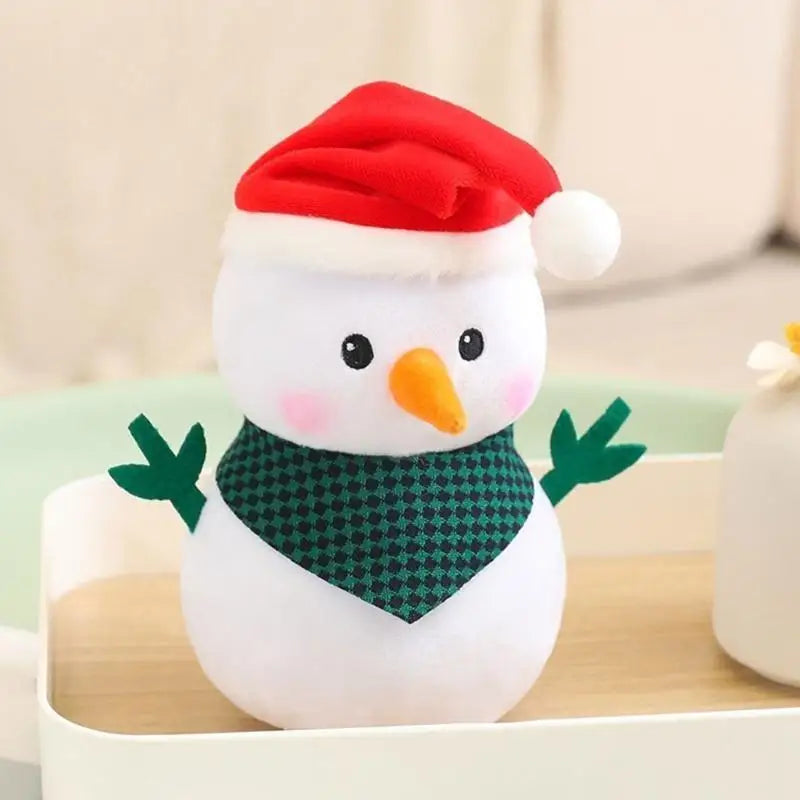 Christmas Plush Bear Toy – Embroidered, 20cm | Holiday Gift