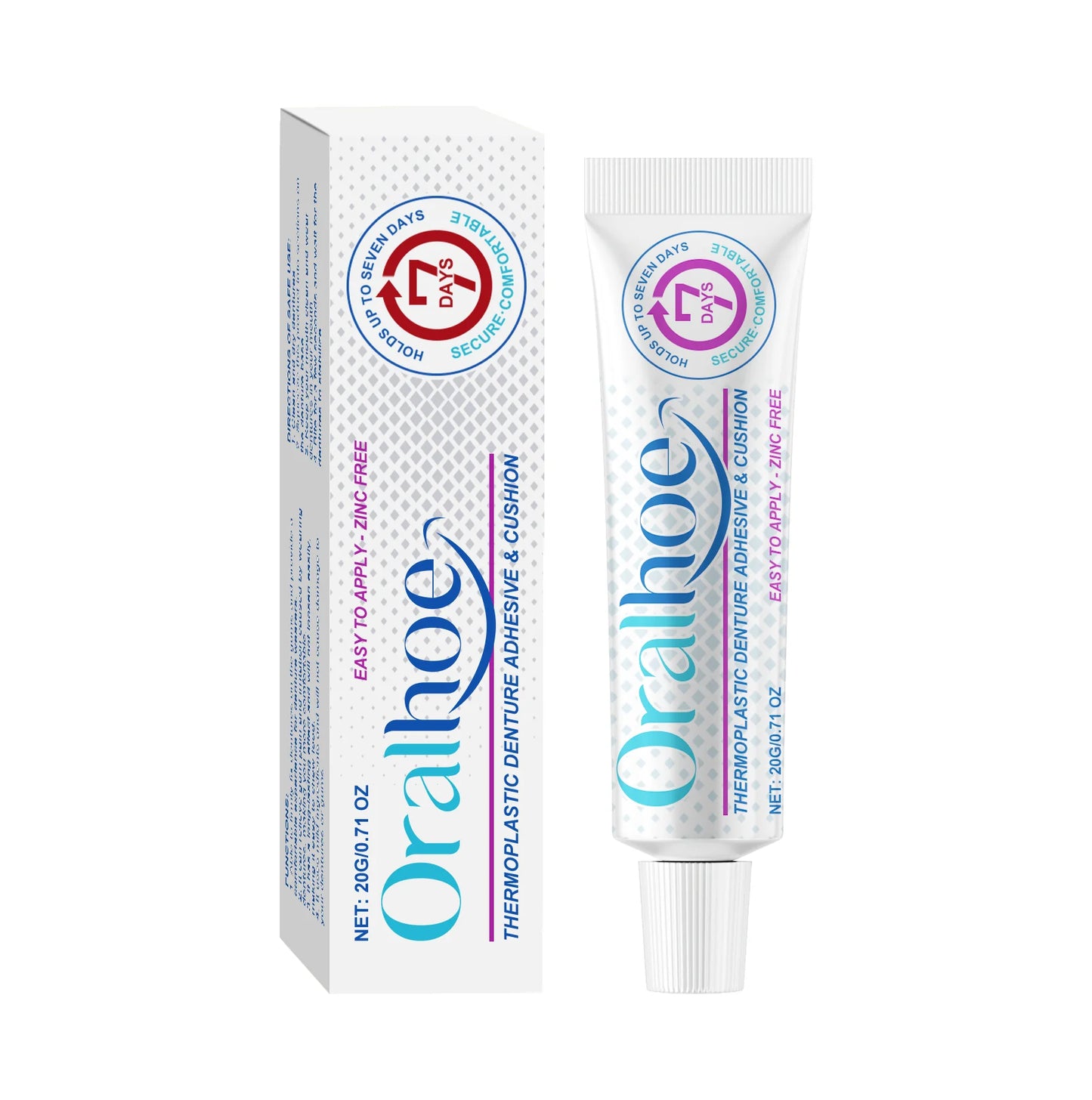 Thermoplastic Denture Adhesive Oral Health Increase Comfort Sturdy False Teeth Glue Long Lasting Reusable Repairing Denture Care Peaceful Pleasures Health and Wellness 20g boxed