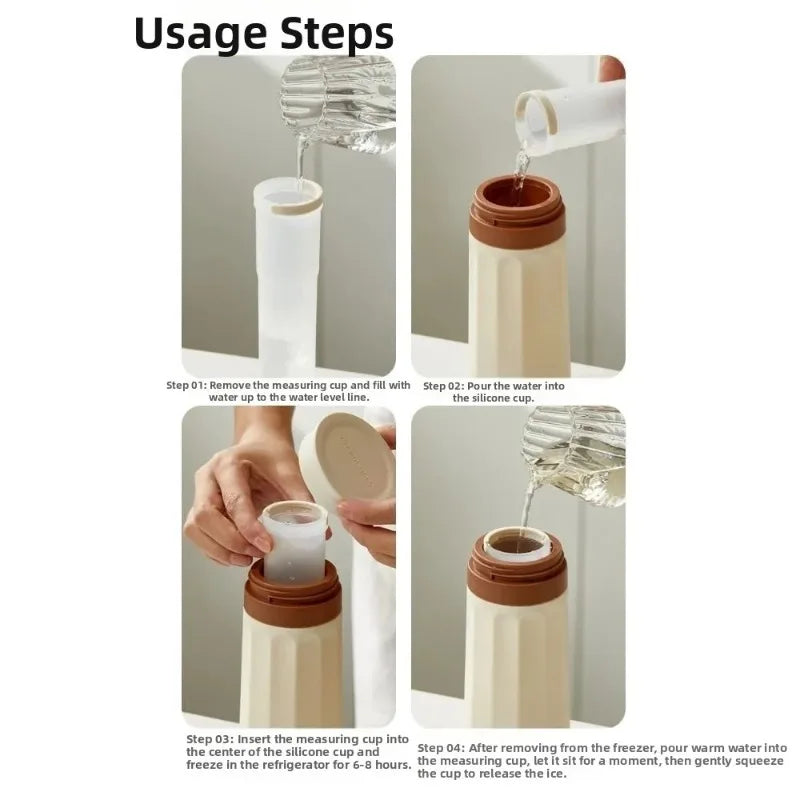 Reusable Silicone Ice Cup Squeeze & Freeze DIY Ice Maker Bottle