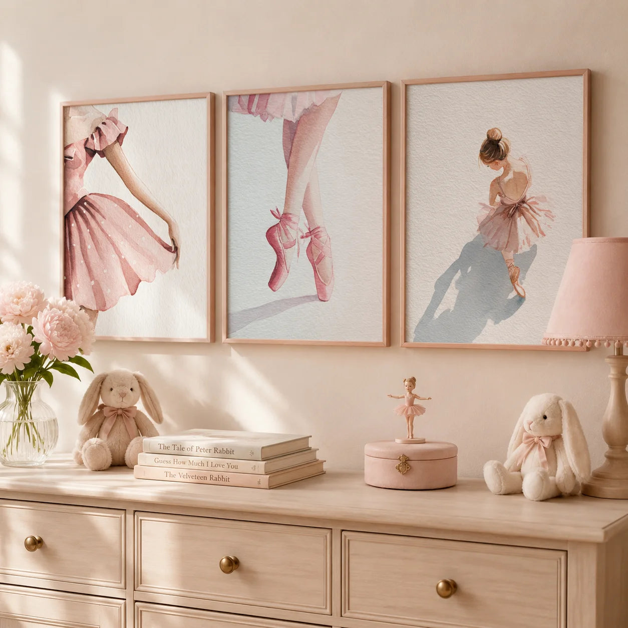 Nordic Ballerina Pink Canvas Wall Art | Girls Bedroom Décor Canvas Wall Art Peaceful Pleasures Health and Wellness