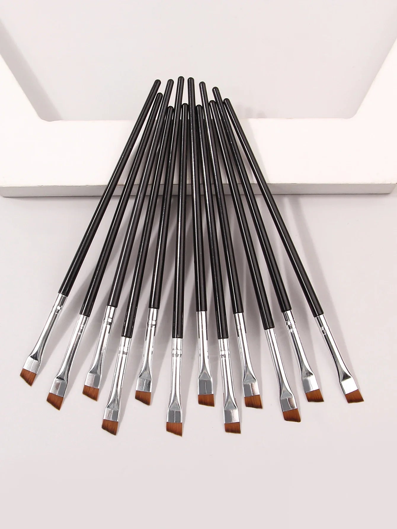 12pcs ultra-fine blade eyeliner brush Super soft makeup brush Portable eyebrow brush Multi functional multi-purpose makeup tool Peaceful Pleasures Health and Wellness