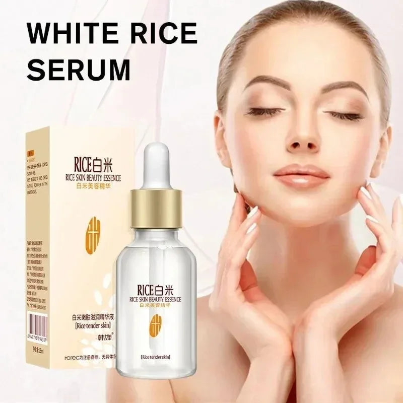 White Rice Face Serum Shrink Pores Moisturizing Elastic Skin Cream Smooth Wrinkles Younger for Glowing Skin Firm Care Essence Peaceful Pleasures Health and Wellness