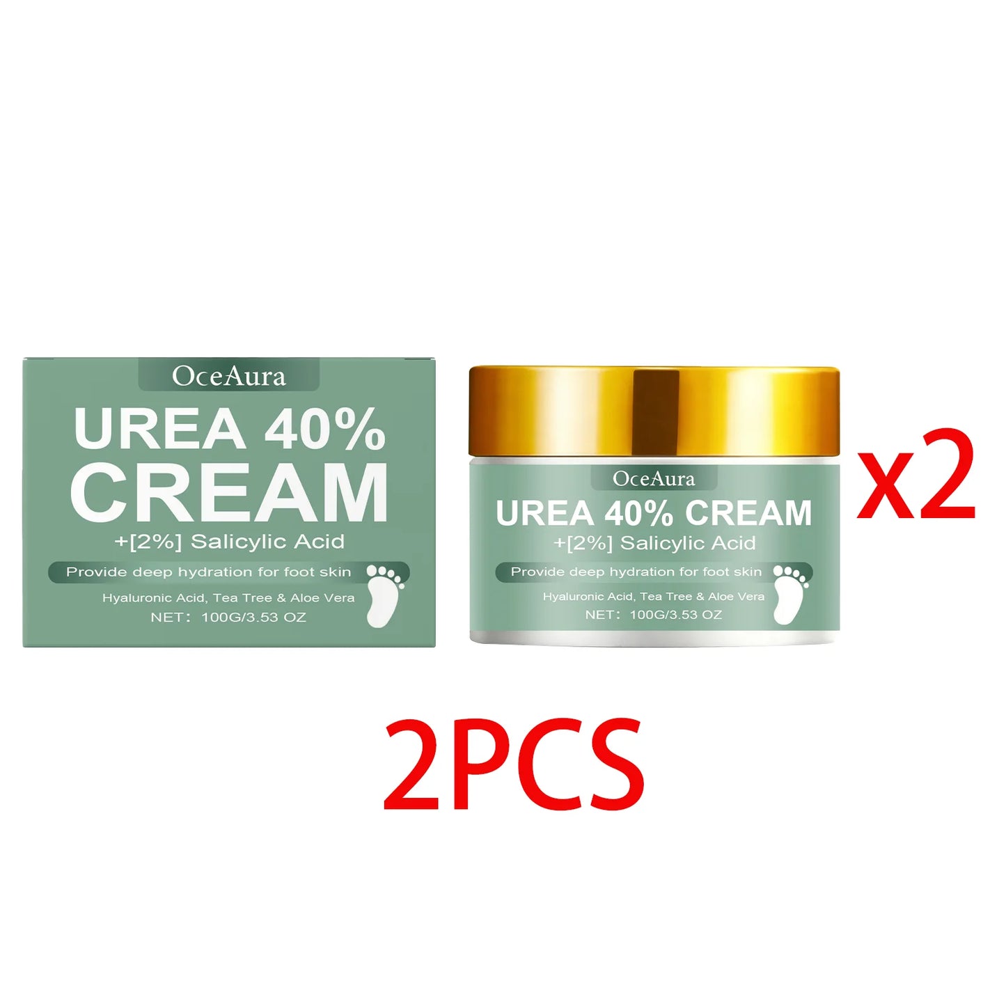 OceAura Urea 40% Foot Cream – Hydrating Heel & Skin Care