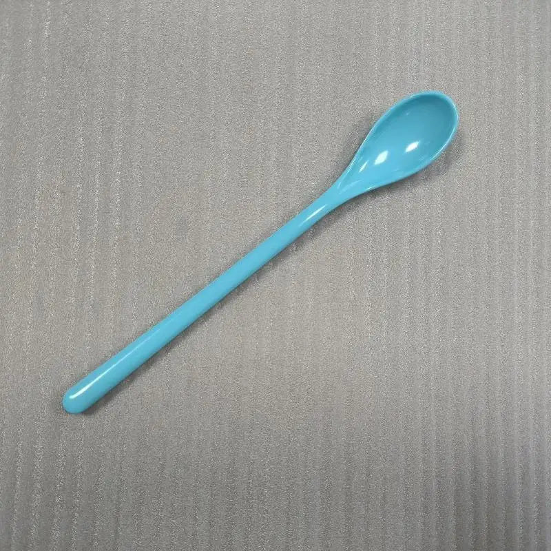 Candy Color Plastic Long Handle Dessert Spoons Dinner Tea Spoon Tableware Flatware Stirring Coffee Kitchen Scoops Soup Peaceful Pleasures Health and Wellness Blue