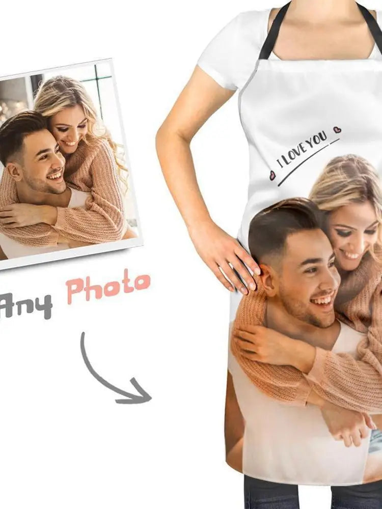 Custom Photo Apron for Mom Dad Grandma Personalized Funny Kitchen Apron with Picture Chef Cooking Gift for Mother s Day Peaceful Pleasures Health and Wellness I Love You L