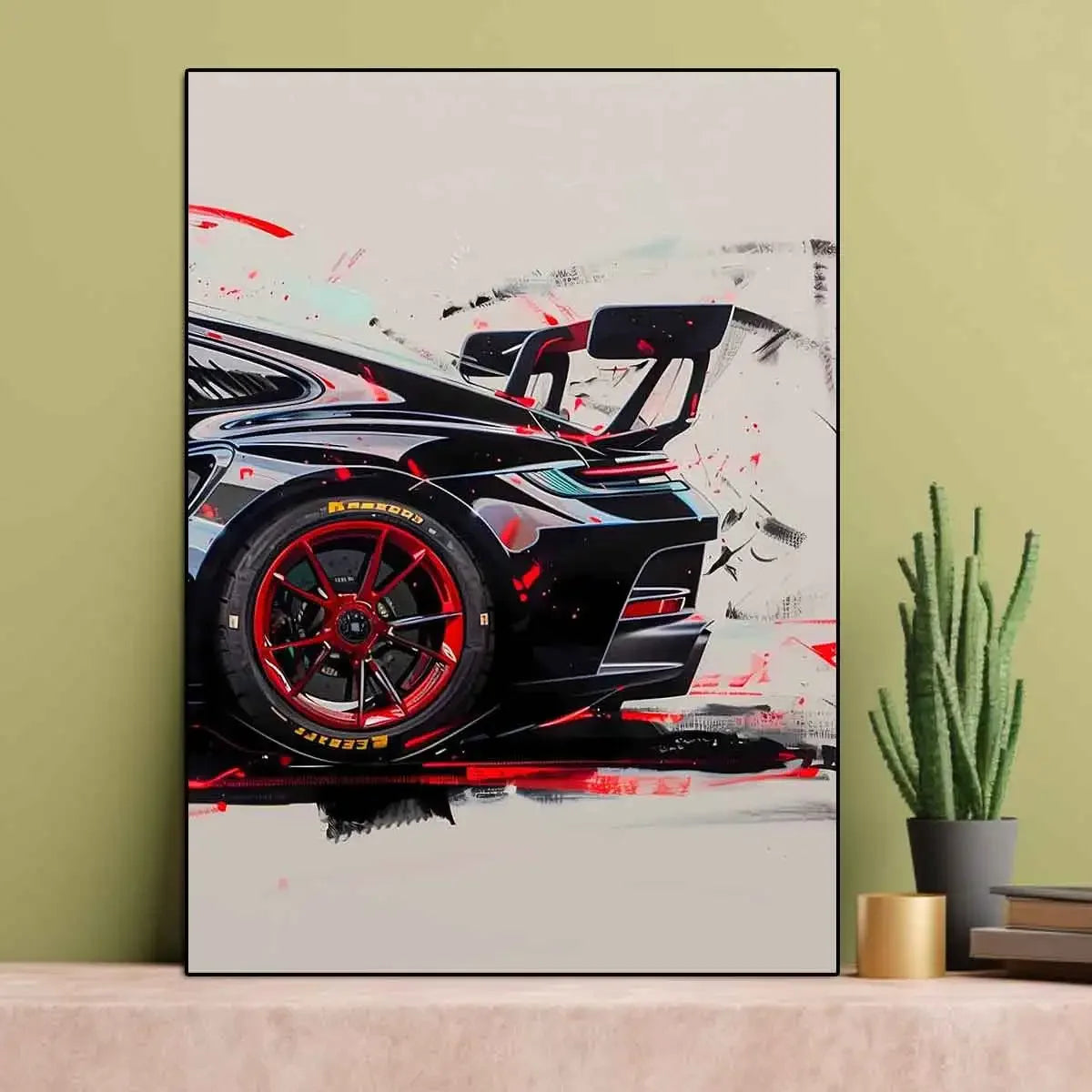 Fashionable Popular Super Sports Car GT3 RS Graffiti Wall Art, HD Canvas Print Poster, Home, Living Room, Room Decoration Peaceful Pleasures Health and Wellness