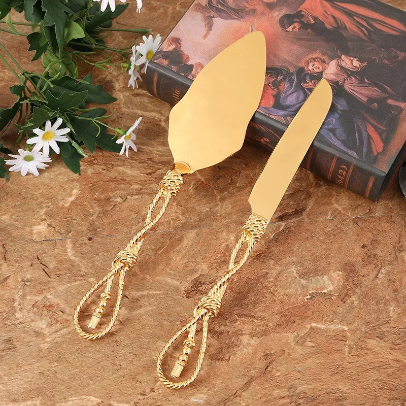 2Pcs Wedding Cake Knife and Shovel Pizza Bread Knife Wedding Supplies Cake Knife Triangle Bread Shovel Baking Tools Peaceful Pleasures Health and Wellness Style 1