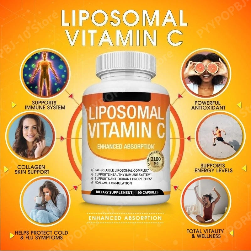 Liposomal Vitamin C 2100mg Vegan 90 Capsules | MCT Sunflower