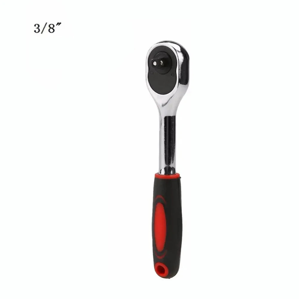 New 1/4 1/2 3/8 Inch Ratchet Wrench 24 Tooth Drive Ratchet Socket Wrench Tool Multi-funtion DIY Hand Tool Ratchet Handle Wrench Peaceful Pleasures Health and Wellness 3-8