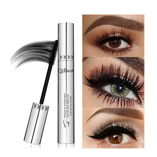 QIBEST Black Mascara Eyelashes Mascara 4D Silky Eyelashes Lengthening Eyelashes Makeup Waterproof Mascara Volume Eye Cosmetics Peaceful Pleasures Health and Wellness