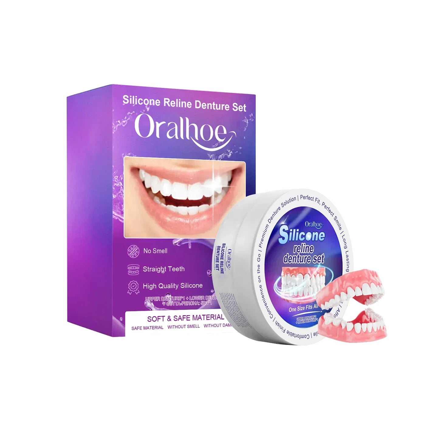 Oralhoe Silicone Temporary Veneer Denture Kit – Upper & Lower