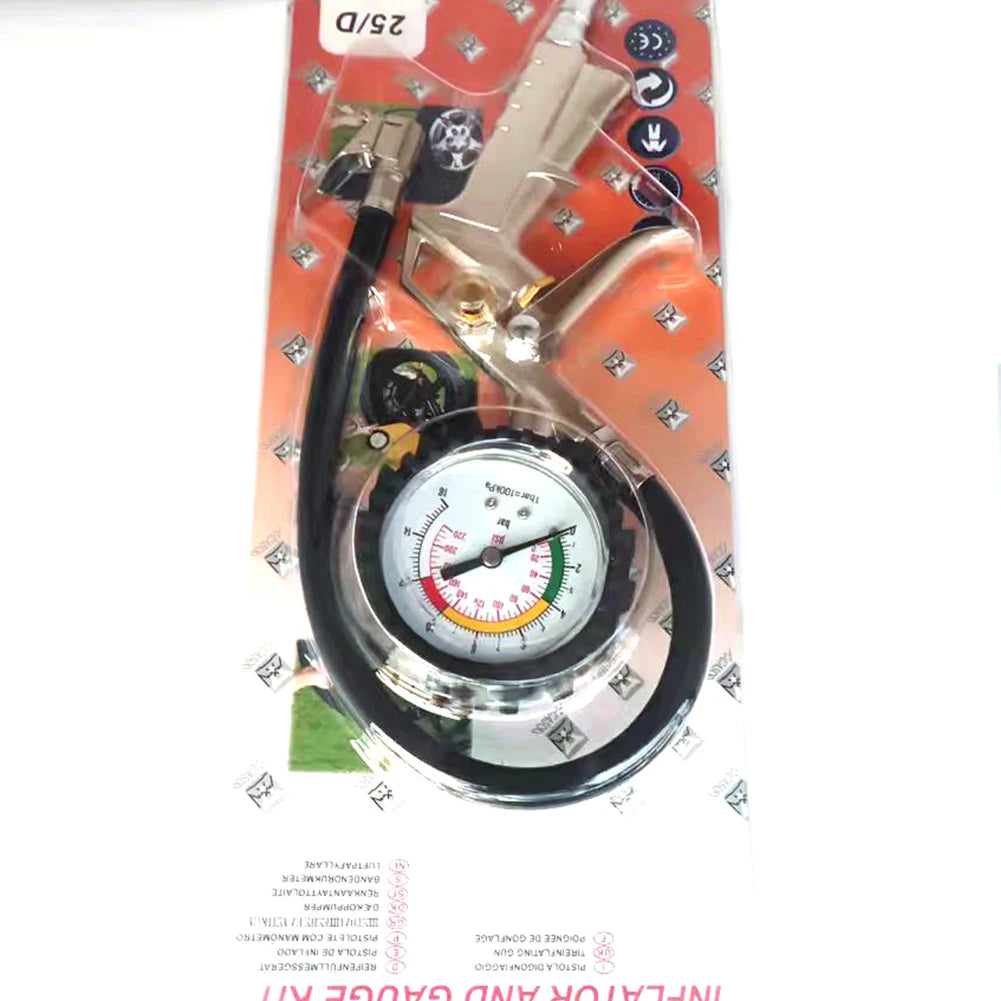 Digital Dial Pressure Meter Gauge 220 PSI Tyre Pressure Gun Compressor Tool With Inflation Deflation Function for Car Auto Truck Peaceful Pleasures Health and Wellness