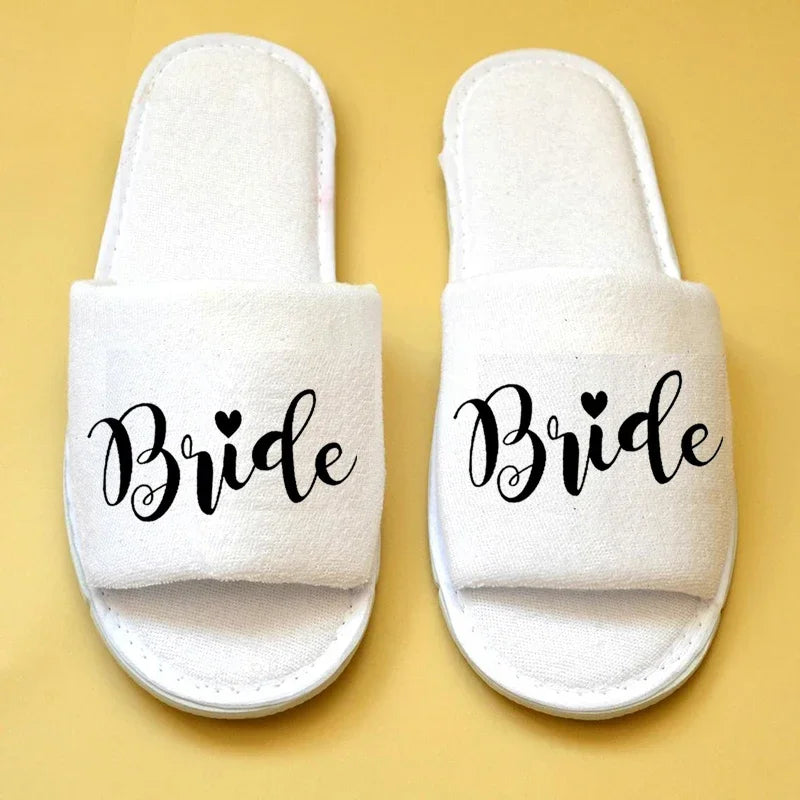 Bride & Groom Wedding Slippers | Bachelorette Bridal Gift