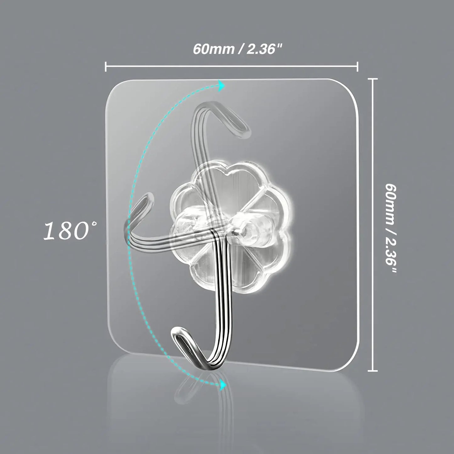Transparent Self-Adhesive Wall Hooks – No-Drill, Bulk 10–100 Pcs