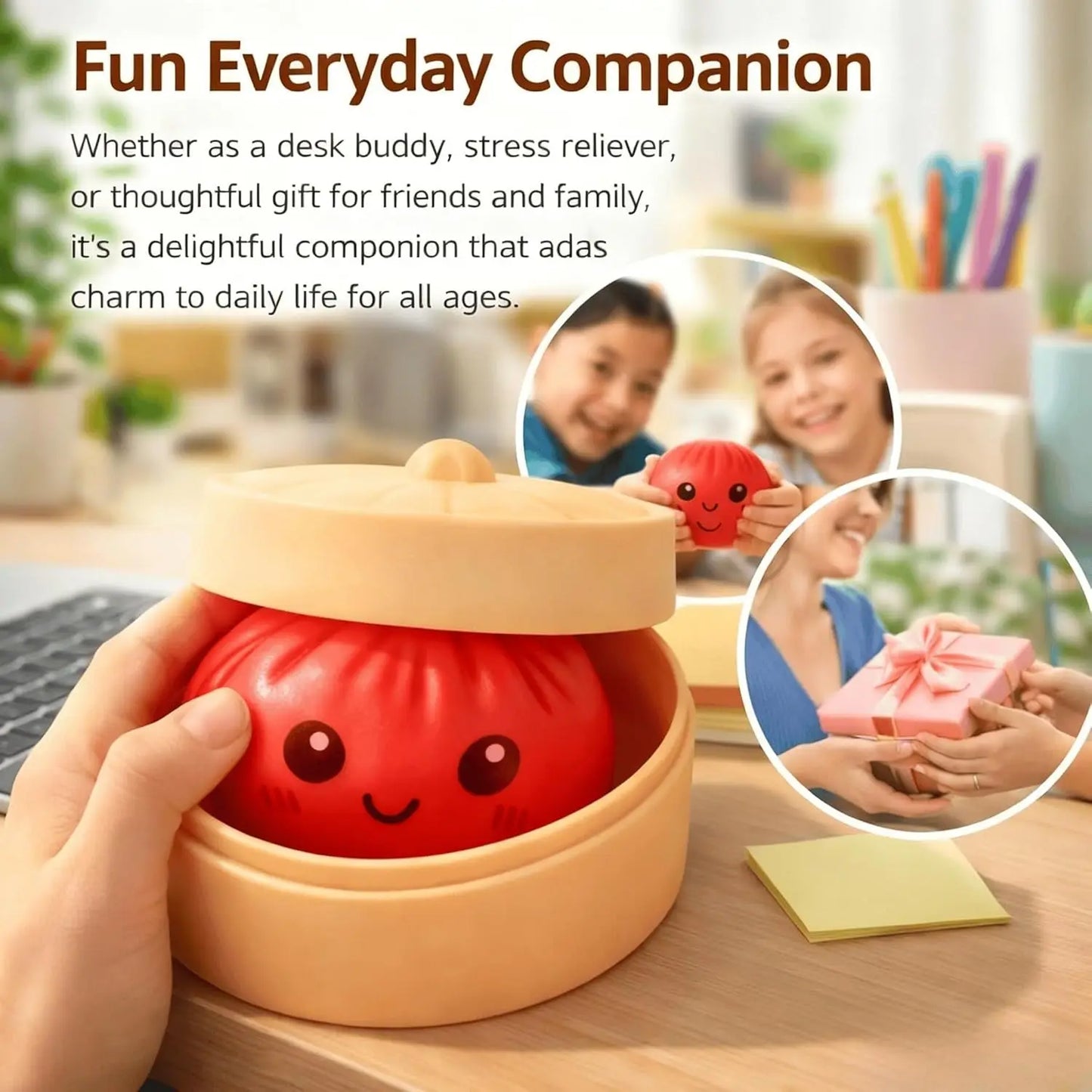 Dumpling Squishy Stress Ball – Slow Rising Fidget Toy | Gift