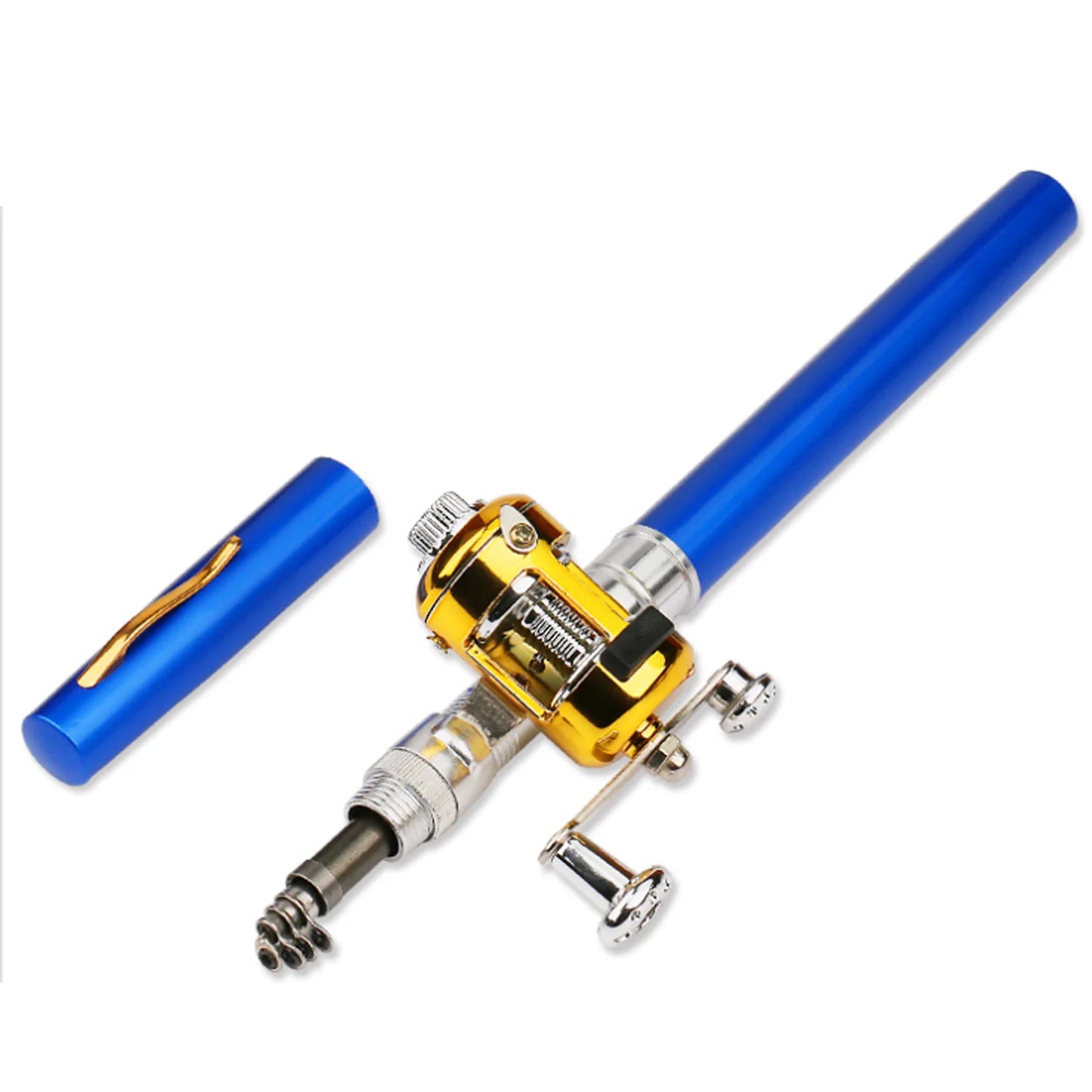Mini Aluminium Alloy Lure Fishing Rods Stable Lightweight Durable Fishing Pole Rod for Freshwater Saltwater Fishing Peaceful Pleasures Health and Wellness Blue