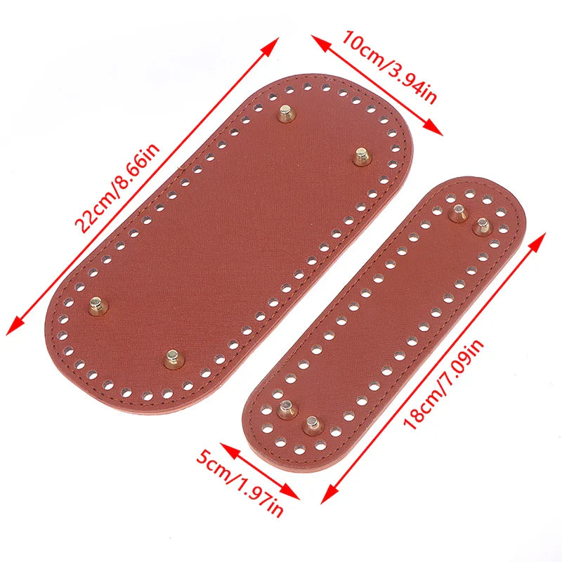 PU Leather Bag Bottom Base with Holes for DIY Crochet Bags