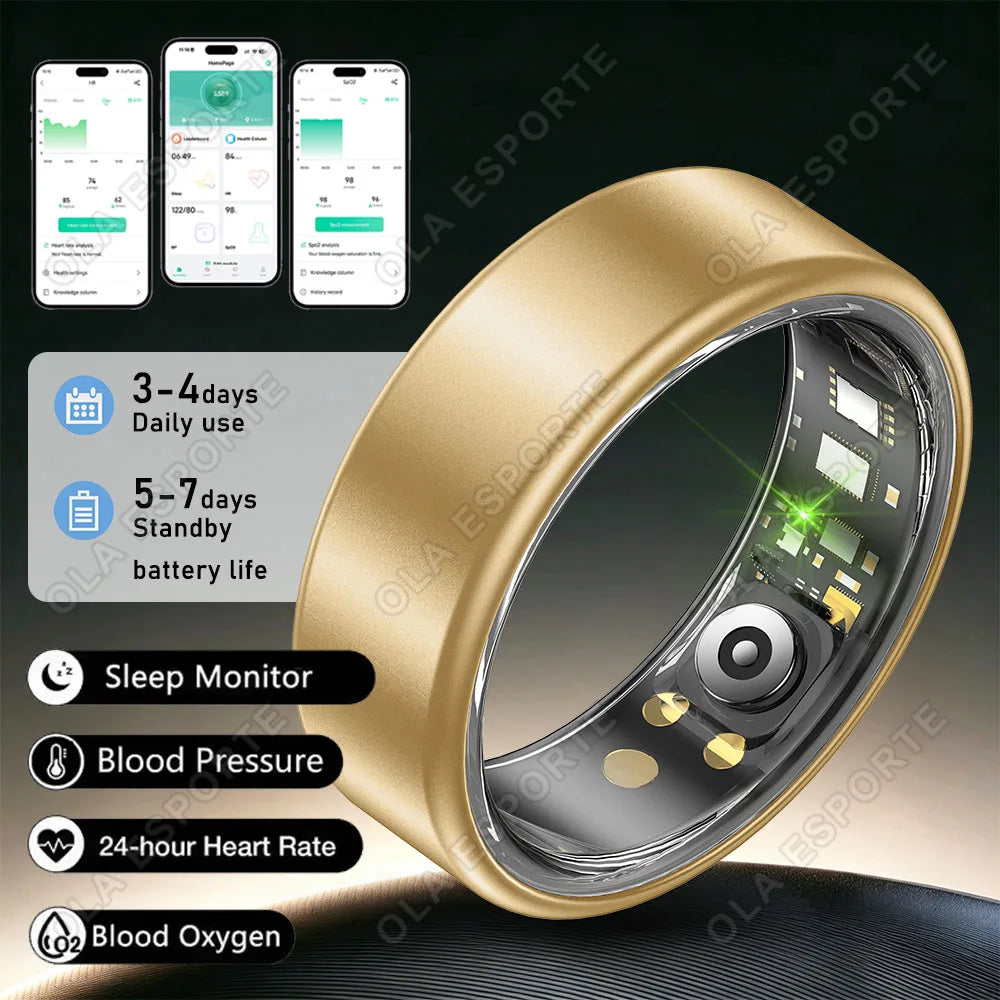 New Blood Pressure Sleep Health Monitor Smart Ring Sport Remote Camera smartring IP68 Waterproof Care for family Rings Men Women Peaceful Pleasures Health and Wellness