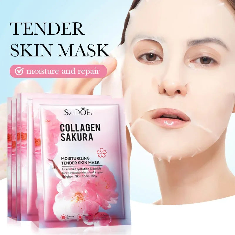 Sadoer Sakura Collagen Sheet Mask – Hydrating & Brightening