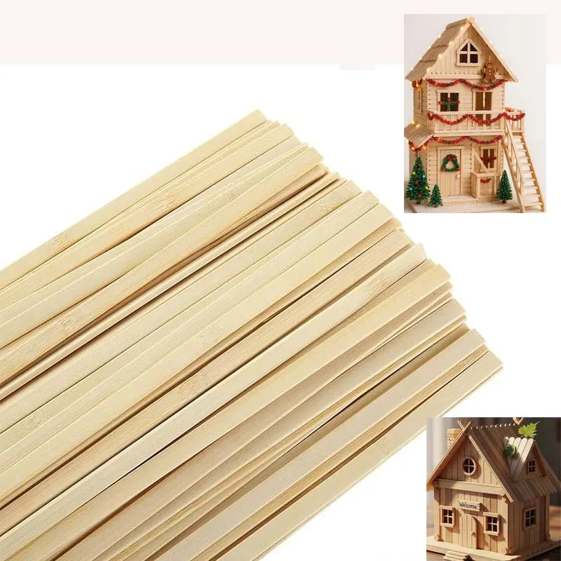 10-Pack Wide Flat Wooden Craft Sticks for DIY & Paint Projects