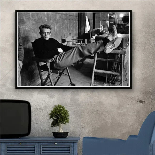 Scandinavian Minimalist Wall Art James Dean Movie Actor HD Canvas Painting Poster Print Home Bedroom Living Room Decoration Peaceful Pleasures Health and Wellness