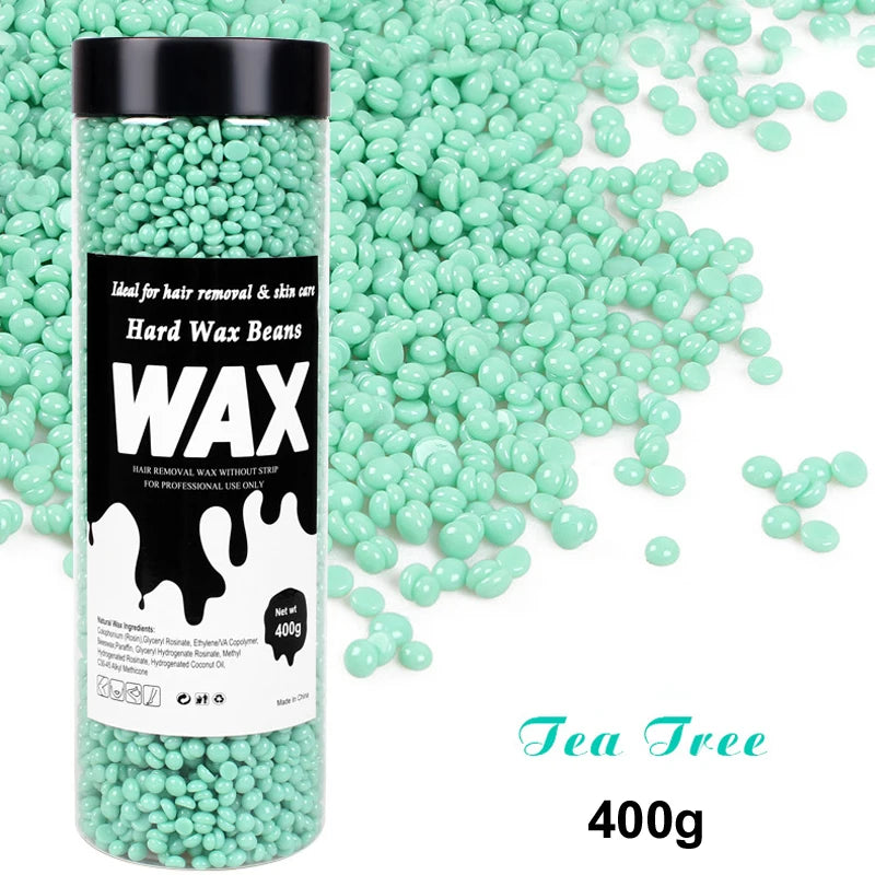 200g/400g Canning Hard Wax Beans For Men And Women Body Hair Removal Depilatory Wax For Wax Heater Kit For Wax Heater Machine Peaceful Pleasures Health and Wellness 038-400g-TeeTree