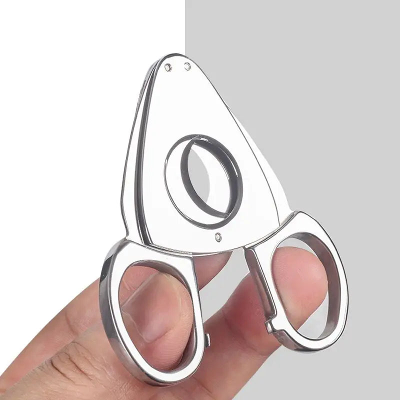 Stainless steel cigar clippers, hand-held, with sharp cigar blades. Special clippers for Cuban cigars, portable Peaceful Pleasures Health and Wellness