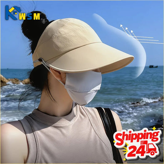 Women's Foldable Wide Brim Sun Hat – Adjustable Visor Cap Women's Sun Hat Oasis Select