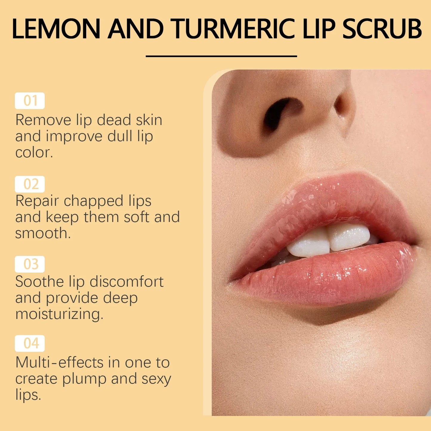 Hoygi Turmeric Lemon Lip Scrub – Exfoliate & Brighten Lips